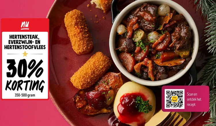 Promotie: Hertensteak, everzwijn- en hertenstoofvlees