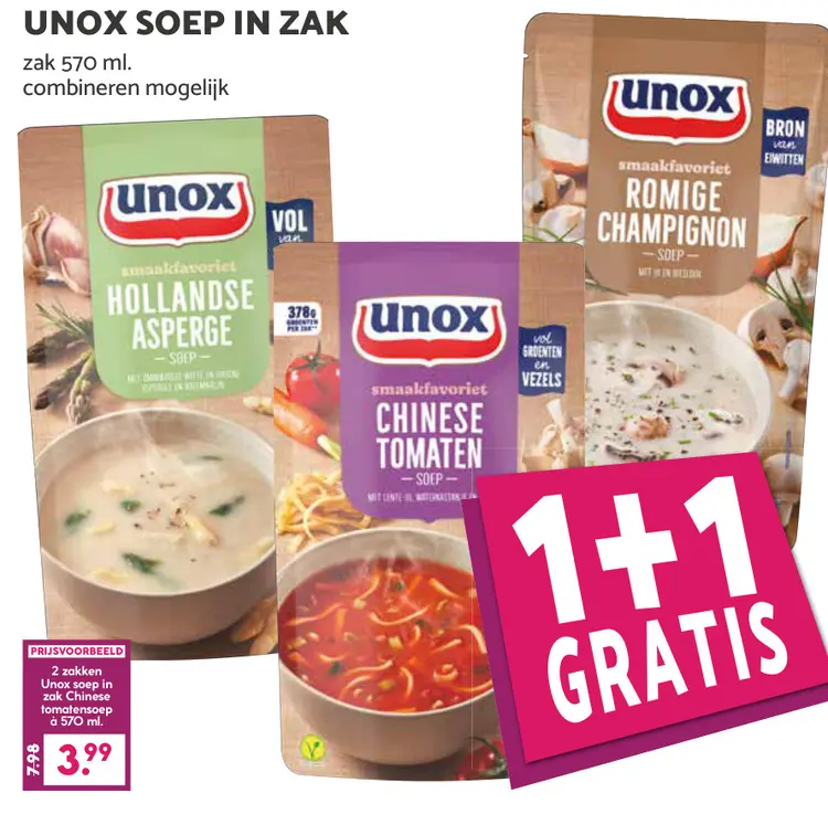 Aanbieding: Unox soep in zak