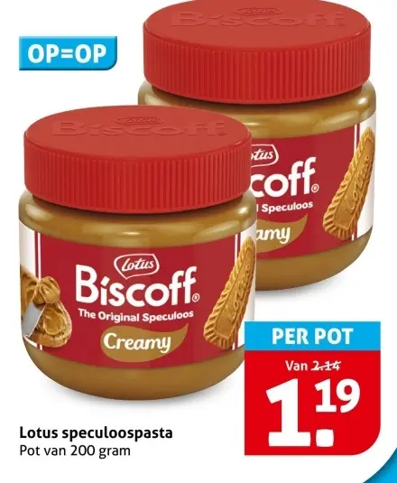 Aanbieding: Biscoff speculoospasta