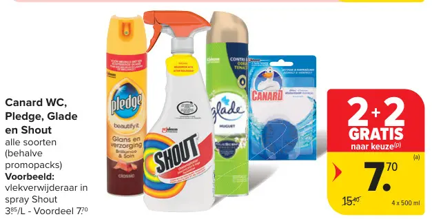 Promotie: Canard WC, Pledge, Glade en Shout