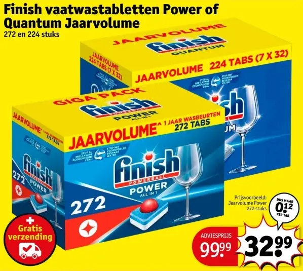 Aanbieding: Finish vaatwastabletten Power of Quantum Jaarvolume