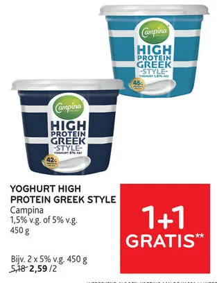 Promotie: Yoghurt high protein greek style
