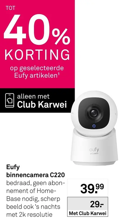 Aanbieding: Eufy binnencamera C220