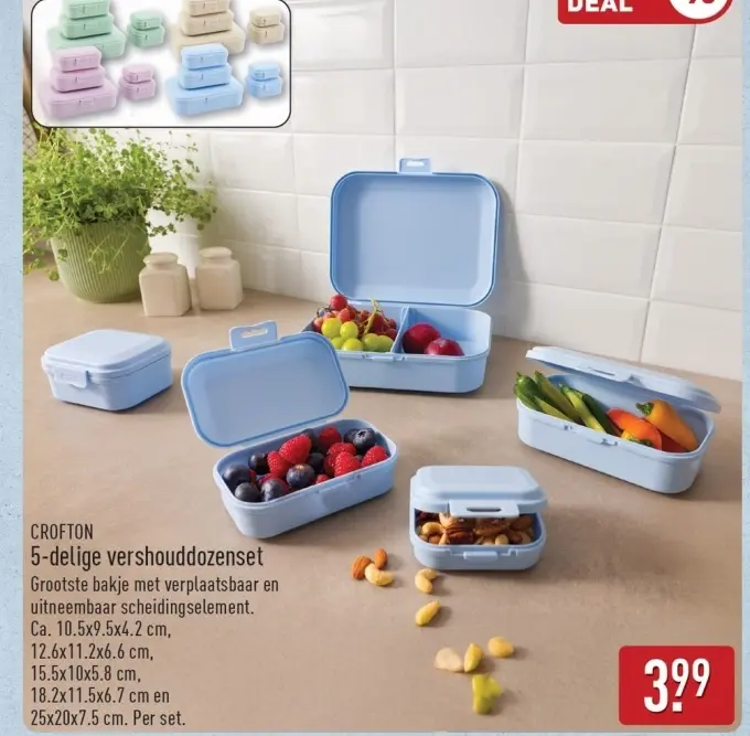 Aanbieding: 5-delige vershouddozenset