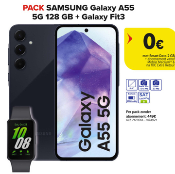 Aanbieding: PACK SAMSUNG Galaxy A55 5G 128 GB + Galaxy Fi