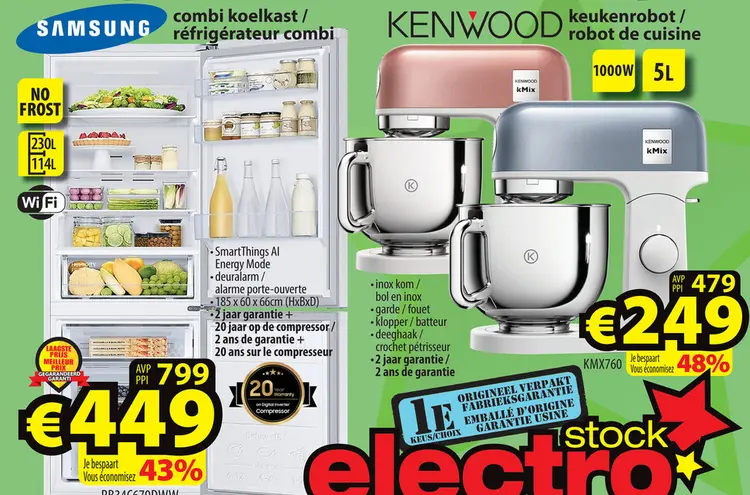 Aanbieding: combi koelkast / réfrigérateur combi