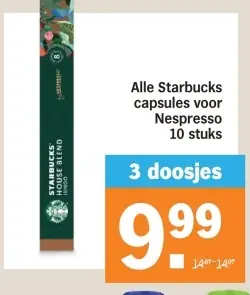 Aanbieding: Starbucks capsules voor Nespresso