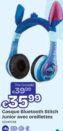 Offre: Casque Bluetooth Stitch Junior avec oreillettes