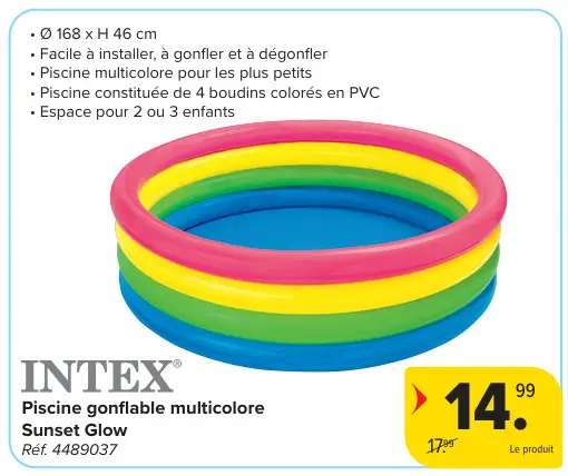 Offre: Piscine gonflable multicolore Sunset Glow