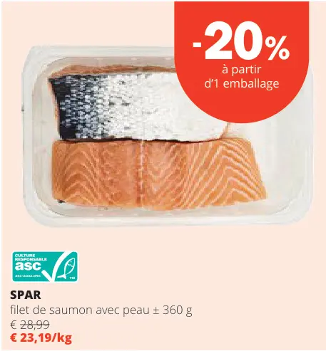 Offre: filet de saumon avec peau