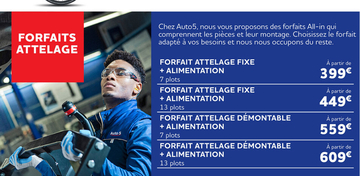 Offre: FORFAIT ATTELAGE FIXE + ALIMENTATION