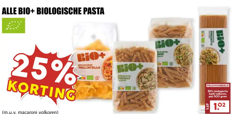 Aanbieding: Alle BIO+ biologische pasta