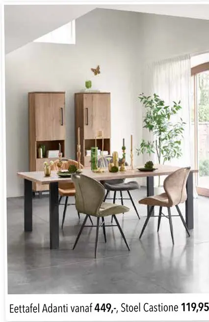 Aanbieding: Eettafel Adanti, Stoel Castione