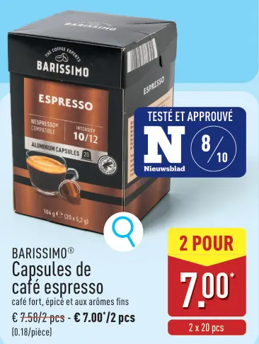 Offre: Capsules de café espresso