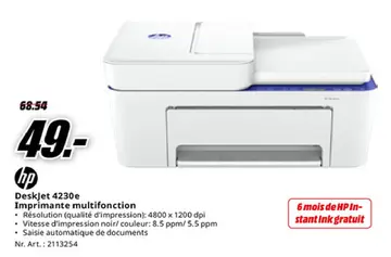 Offre: DeskJet 4230e Imprimante multifonction