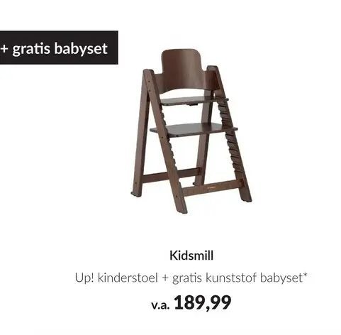 Aanbieding: Up! kinderstoel + gratis kunststof babyset*