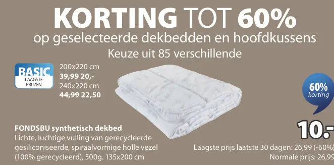 Promotie: synthetisch dekbed