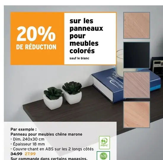 Offre: Panneau pour meubles chêne marone