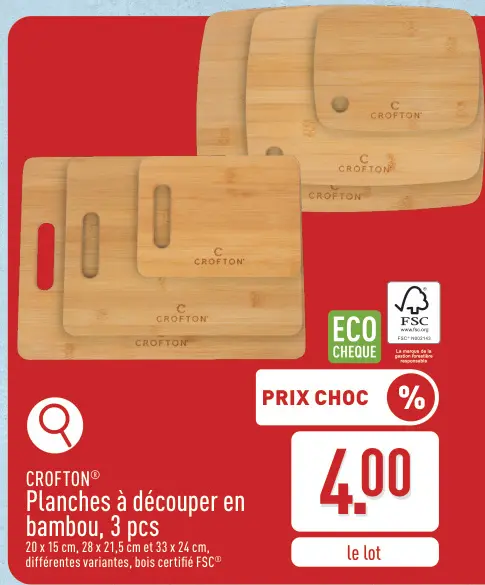 Offre: Planches à découper en bambou