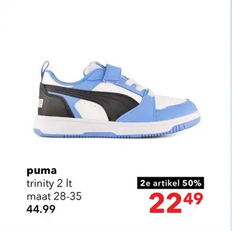 Aanbieding: Puma Rebound V6 Low kinder sneakers blauw wit