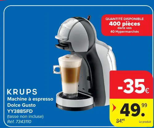Offre: Machine à espresso Dolce Gusto
