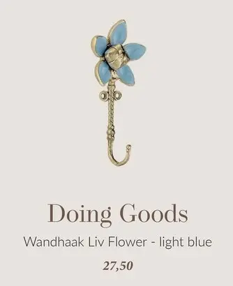 Aanbieding: Wandhaak Liv Flower - light blue