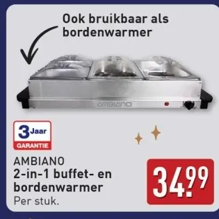 Aanbieding: 2-in-1 buffet- en bordenwarmer