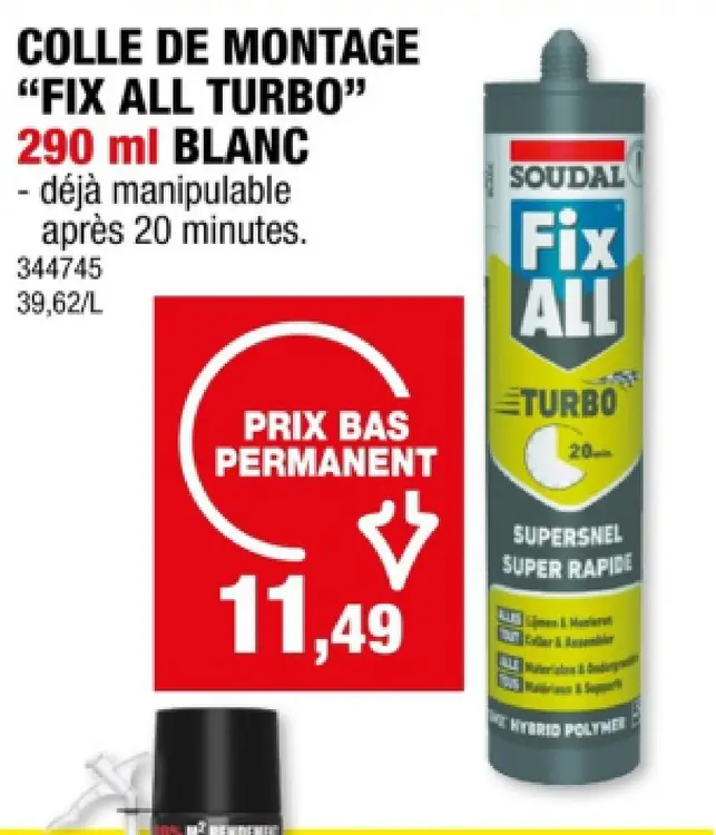 Offre: Colle de montage "fix all turbo"