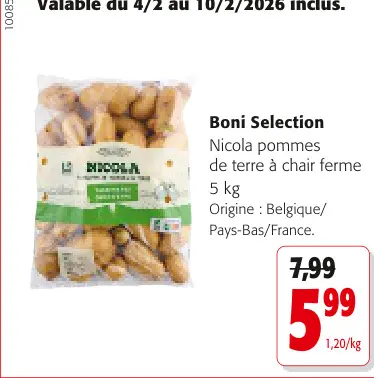 Offre: Nicola pommes de terre à chair ferme