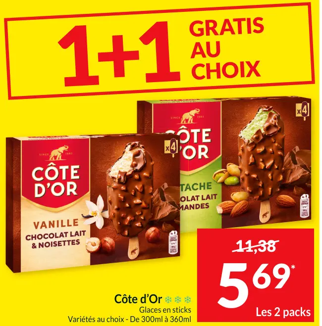 Offre: Glaces en sticks