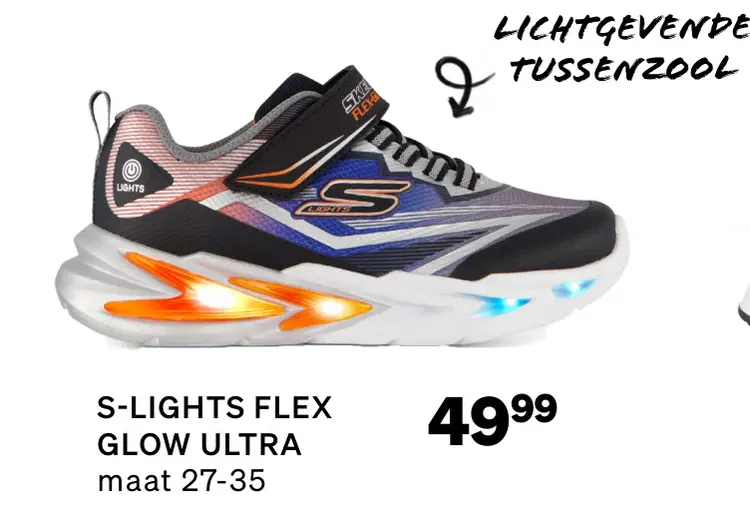 Aanbieding: Skechers S-lights Flex Glow Ultra Sneakers grijs