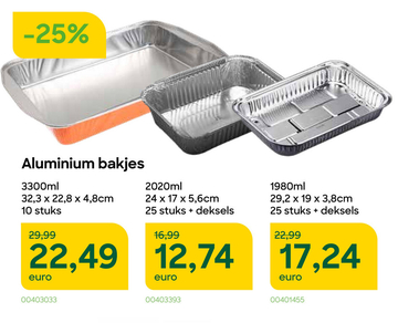 Aanbieding: Aluminium bakjes