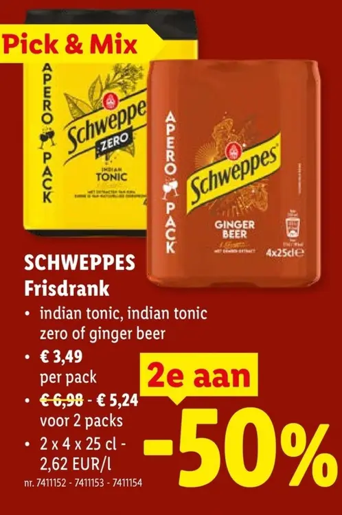 Promotie: SCHWEPPES Frisdrank