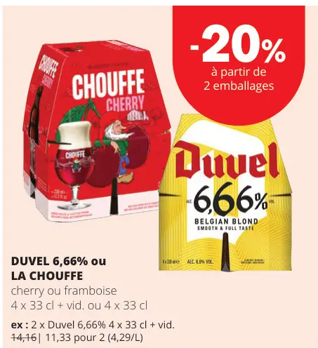 Offre: DUVEL 6,66% ou LA CHOUFFE