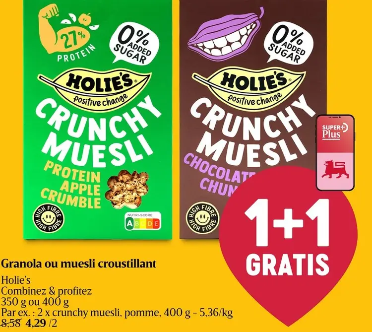 Offre: Granola ou muesli croustillant