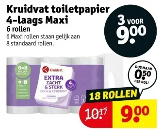 Promotie: toiletpapier 4-laags Maxi