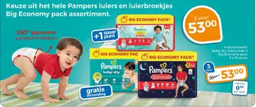 Aanbieding: Pampers luiers en luierbroekjes Big Economy pack assortiment
