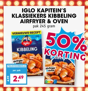 Aanbieding: Iglo kapitein's klassiekers kibbeling airfryer & oven