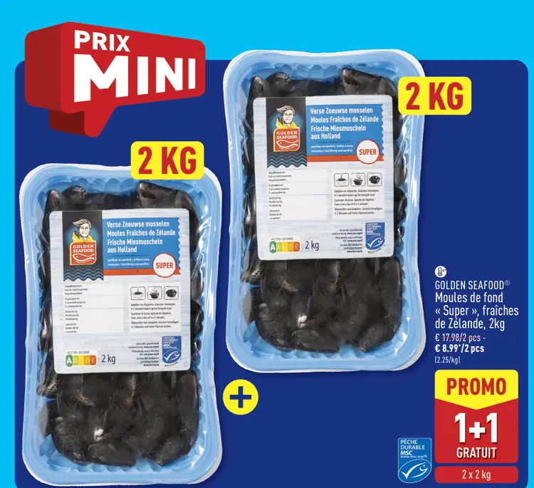 Offre: Moules de fond « Super », fraîches de Zélande
