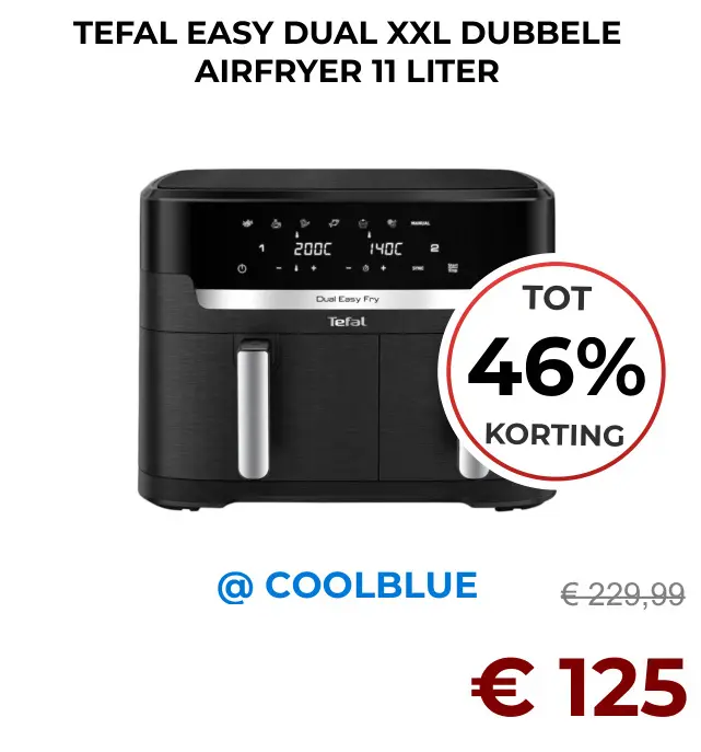 Aanbieding: Easy dual xxl dubbele airfryer
