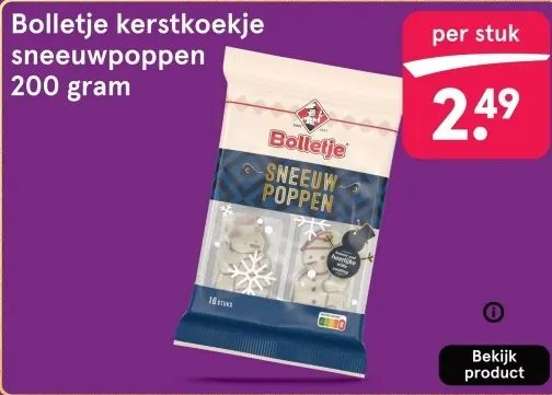 Aanbieding: Bolletje kerstkoekje sneeuwpoppen