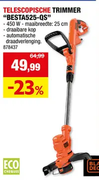 Aanbieding: Black+Decker BESTA525-QS elektrische trimmer 450W 25cm
