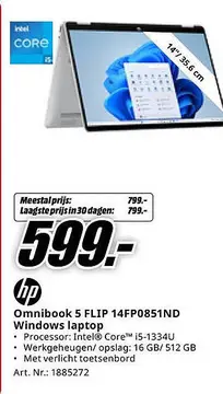 Aanbieding: Omnibook 5 FLIP 14FP0851ND Windows laptop