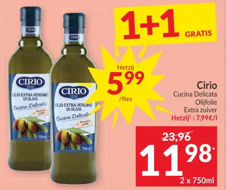 Promotie: Cucina Delicata Olijfolie Extra zuiver