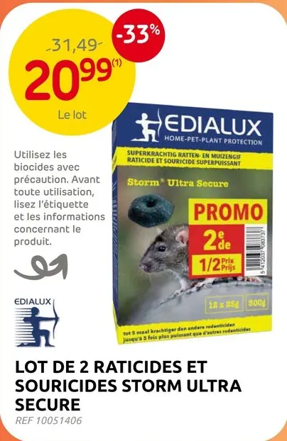 Offre: Edialux Raticides et souricides Storm Ultra Secure