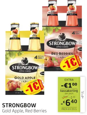 Promotie: Strongbow Gold Apple, Red Berries