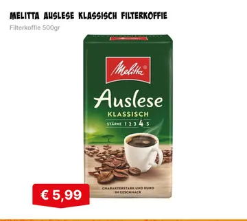 Aanbieding: Melitta auslese klassisch filterkoffie
