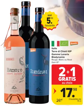 Offre: Italie Terre di Chieti IGP Gamme Lunaria Biodynamie