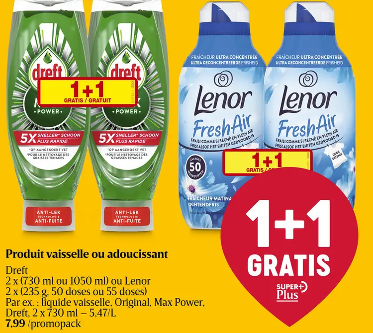 Offre: Produit vaisselle ou adoucissant
