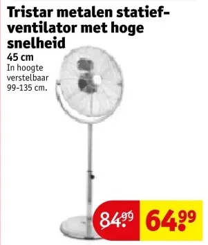 Aanbieding: Metalen statiefventilator met hoge snelheid
